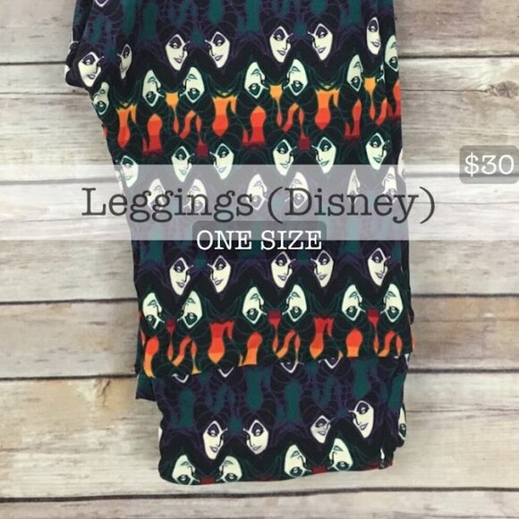 NWT LulaRoe leggings OS One Size Maleficent Disney Villains Whimsygoth witchy - Picture 1 of 2